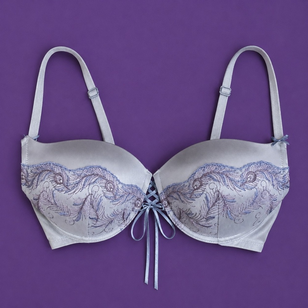 Ambrielle Push-Up Bra 36C Everyday Convertible Plunge Padded Underwire Peacock